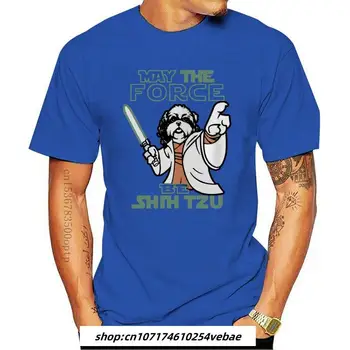 Новая мужская футболка may the force be shih tzu, футболка (2), крутая футболка с принтом, футболки-топы